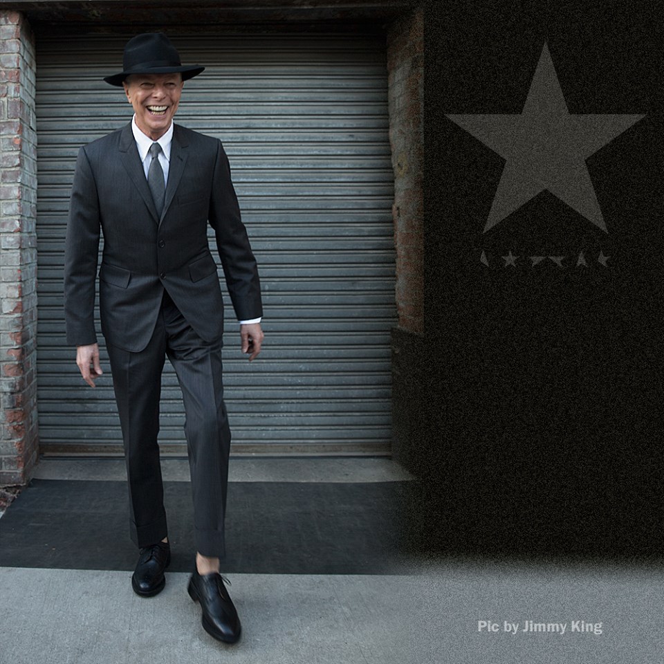 Last public photo of Bowie, taken last week to celebrate his birthday and album release. Photo: Jimmy King.