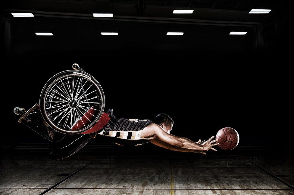 Rob Gregory's pictures were taken for the Rehabilitation Institute of Chicago's adaptive sports programme and the RIC Hornets wheelchair basketball team.