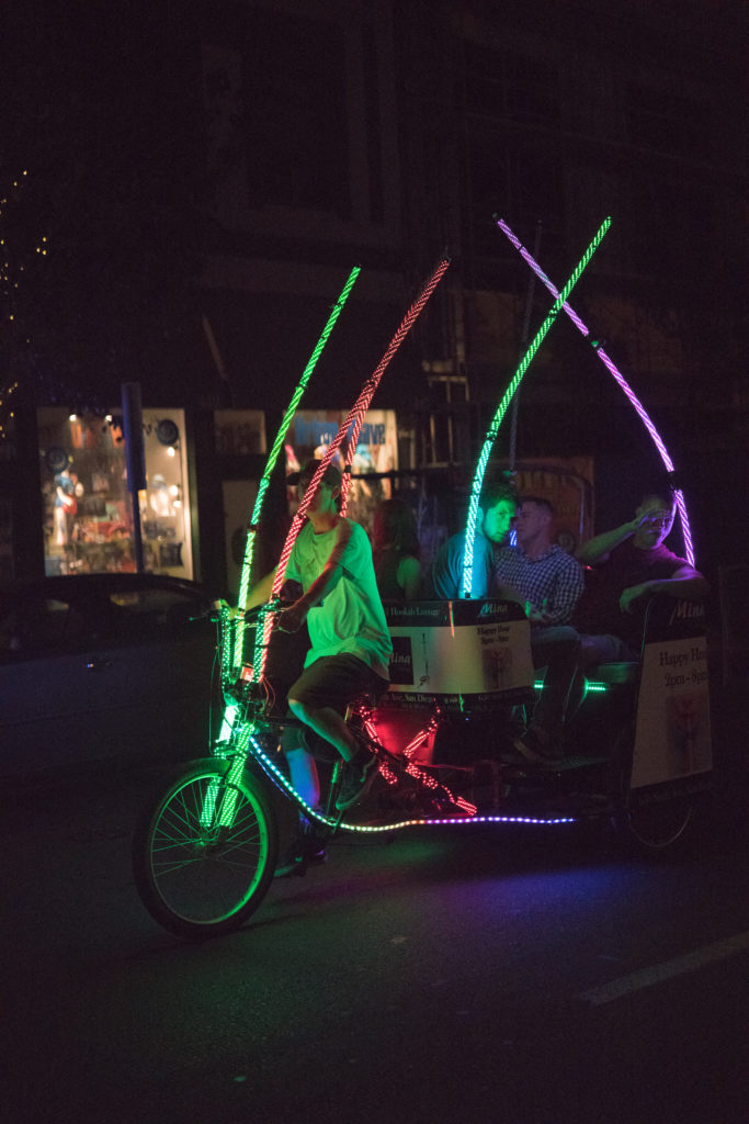 Pedicab at night, 50mm