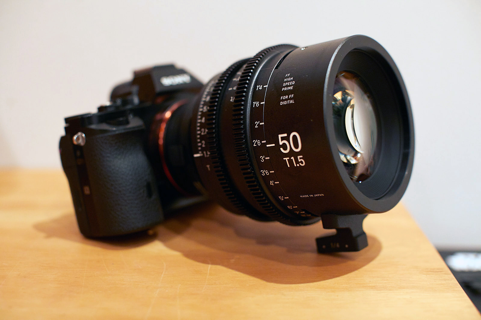 a7s II with the Sigma prime cine lens.