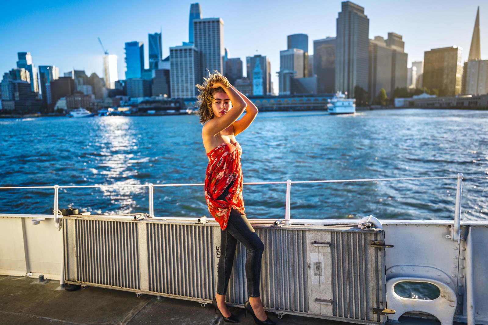 A model posing as the Potomac left the Port of San Francisco, taken with the 24 f1.4.