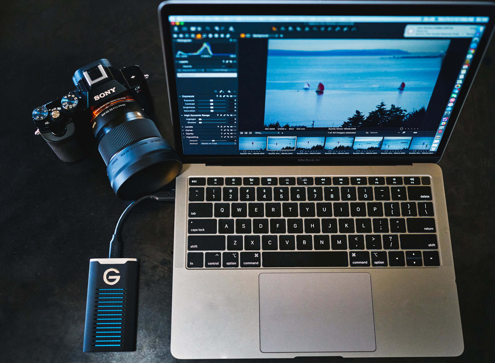 Mini SSD with a MacBook Air Retina and Sony camera