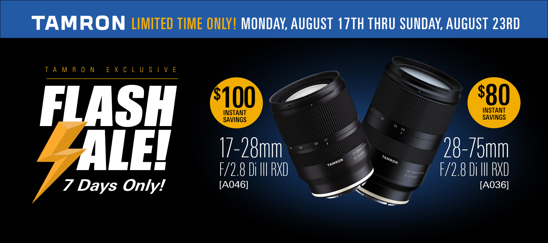 Tamron Sale on Zooms for Sony