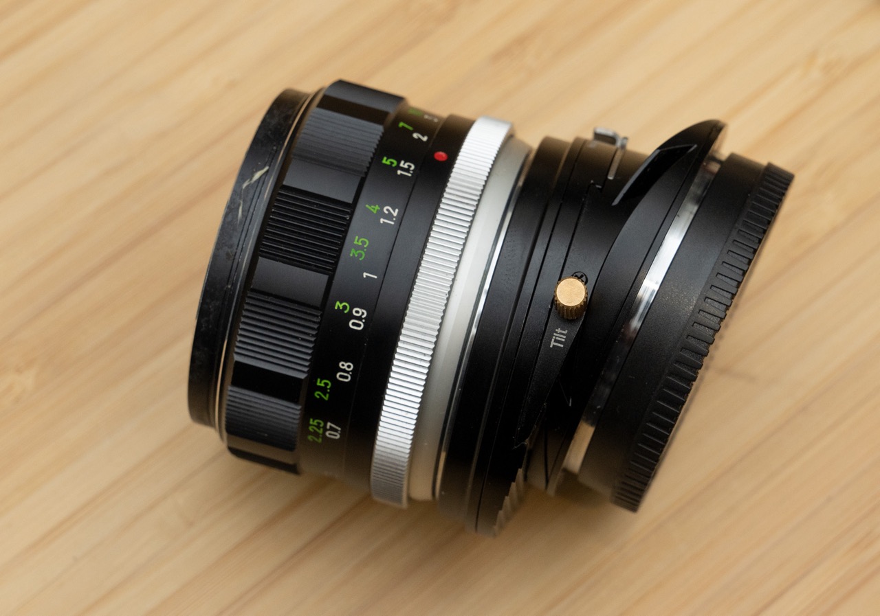 A vintage Minolta tilt-shift lens